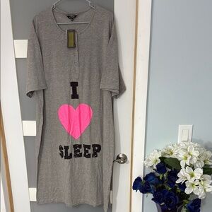 Gray and Pink Pajama with Heart Graphic